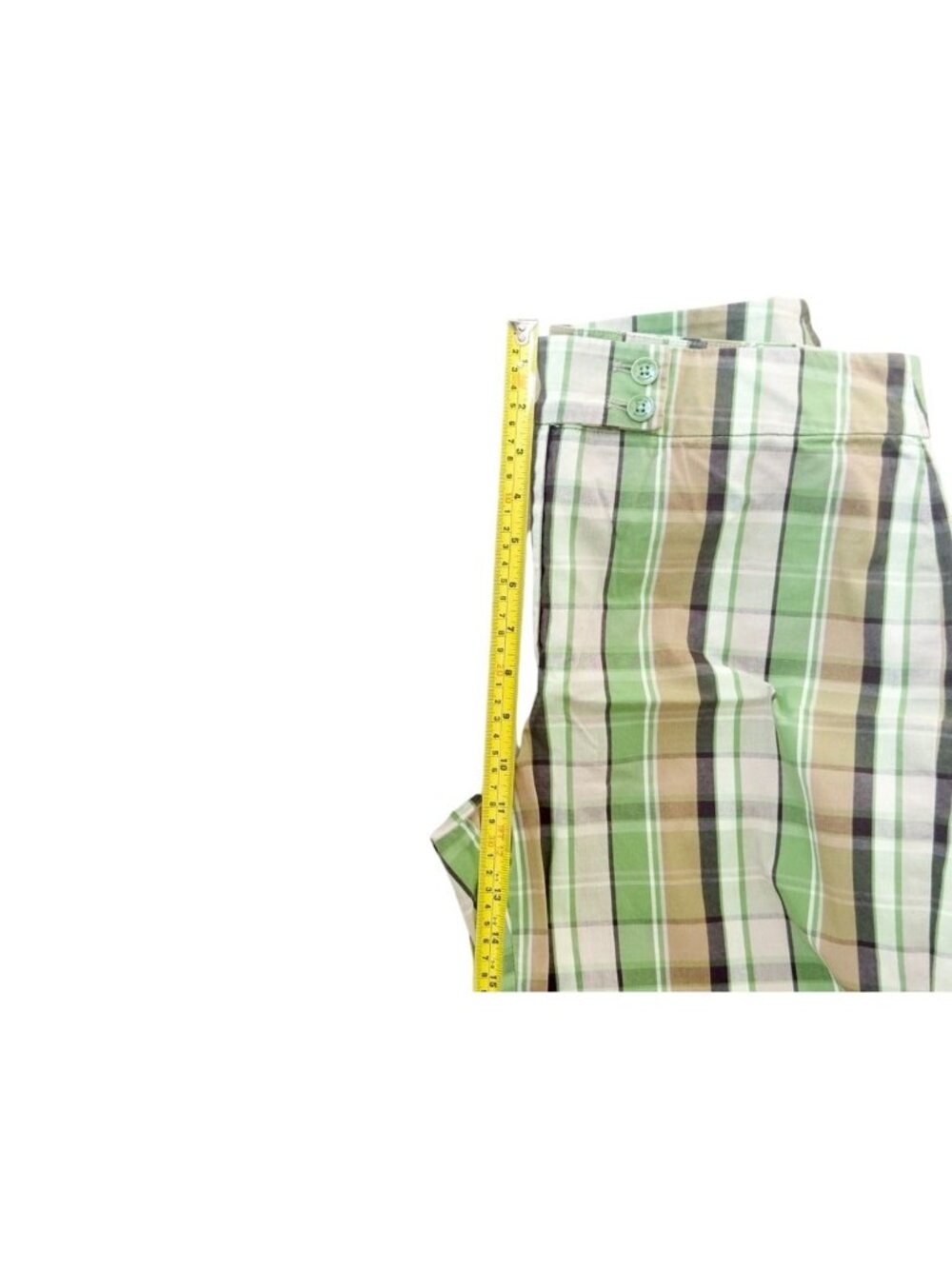 Jones New York Signature Womens Green Plaid Bermuda Shorts Size 10 - Picture 10 of 11